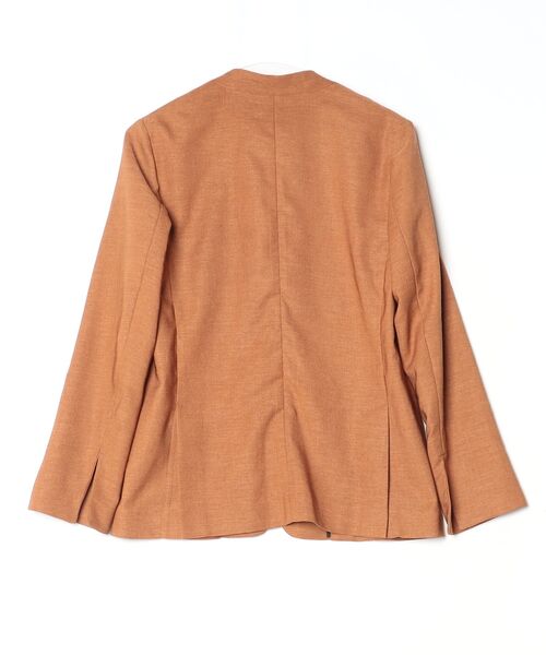 「Unaca」 ノーカラージャケット 38 ブラウン レディース_画像2