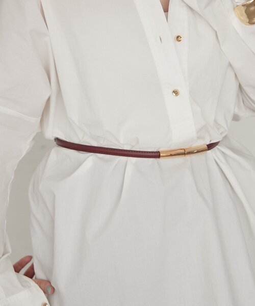 ♡ラウンジドレス♡GALENA/ガレナ♡メタルバックルナロー♡ベルト♡新品♡ Loungedress（ラウンジドレス） ベルト 「ご好評につき新色ボルドー