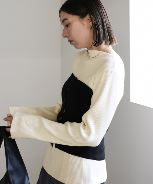 「select MOCA」 長袖ニット FREE グレー レディース_画像3