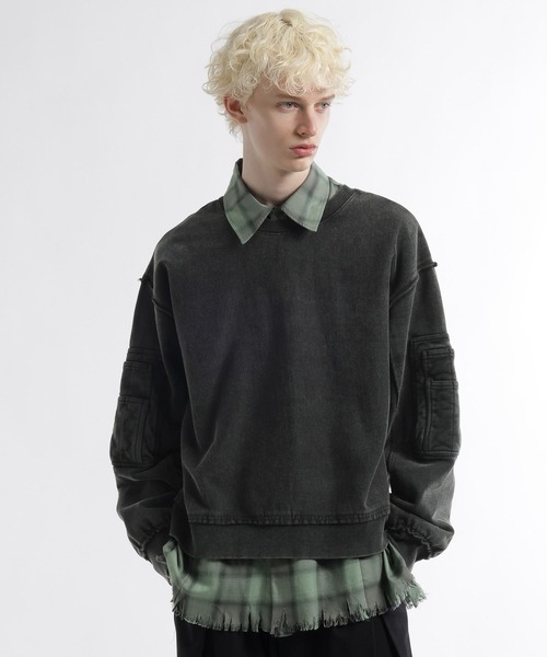 HARE（ハレ） トレーナー スウェット 2WAYピグメントZIPスウェット