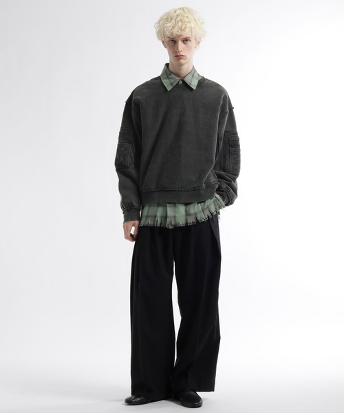 HARE（ハレ） トレーナー スウェット 2WAYピグメントZIPスウェット