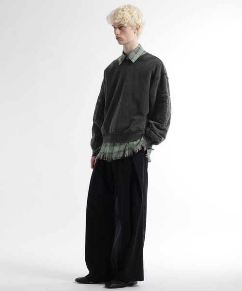 HARE（ハレ） トレーナー スウェット 2WAYピグメントZIPスウェット