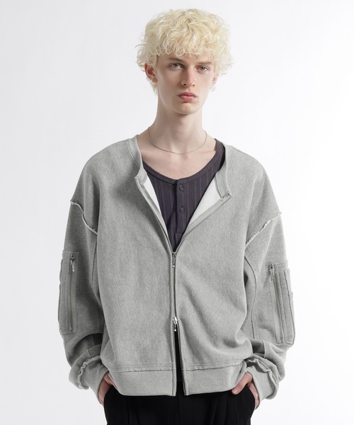 HARE（ハレ） トレーナー スウェット 2WAYピグメントZIPスウェット
