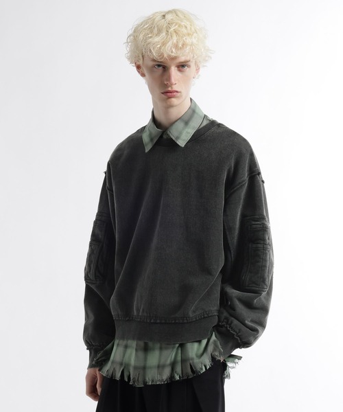 HARE（ハレ） トレーナー スウェット 2WAYピグメントZIPスウェット