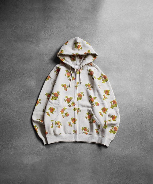 HAVE A GRATEFUL DAY★ROSEプリントパーカー新品未使用品S ROSE BUD（ローズバッド） パーカー (HAVE A GRATEFUL DAY)ZIP UP