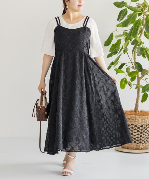 「CLETTE」 キャミソールワンピース 4L ブラック レディース_画像7