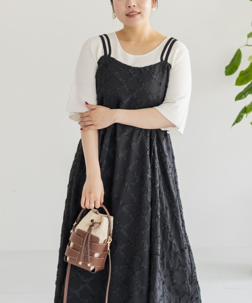 「CLETTE」 キャミソールワンピース 4L ブラック レディース_画像8