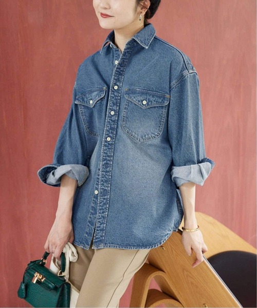 「SLOBE IENA」 長袖シャツ FREE ブルー レディースの画像