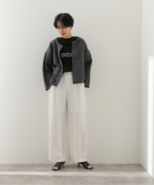 「FRAMeWORK」 ノーカラージャケット - ベージュ レディースの画像