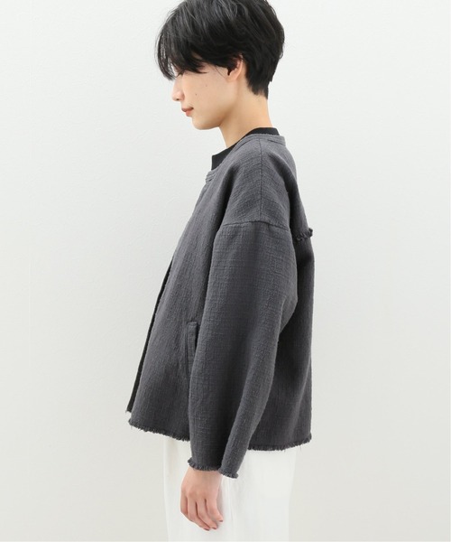 「FRAMeWORK」 ノーカラージャケット - ベージュ レディースの画像