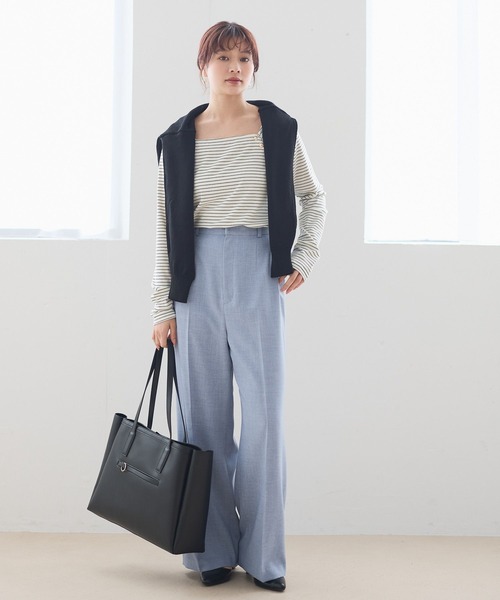 スラックス パンツ マリンストレートパンツ647396 レディース_4