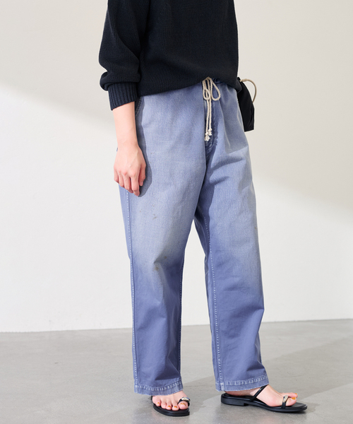 ワイドパンツ パンツ ATELLIER WELLS BY JOHNBULL フレンチワークイージーパンツ レディースの画像