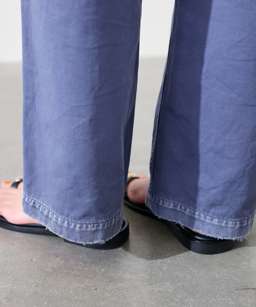 ワイドパンツ パンツ ATELLIER WELLS BY JOHNBULL フレンチワークイージーパンツ レディースの画像