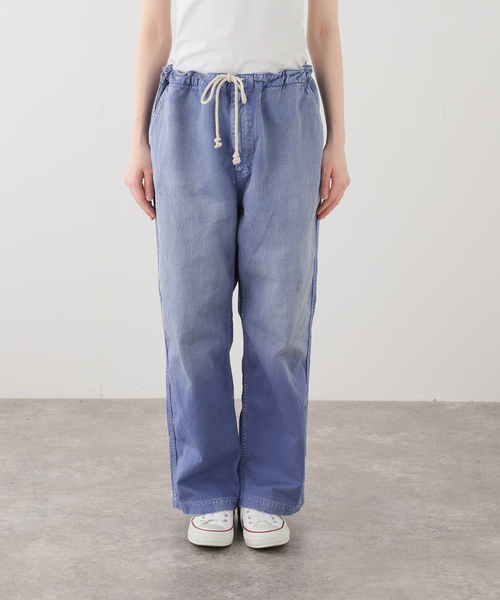 ワイドパンツ パンツ ATELLIER WELLS BY JOHNBULL フレンチワークイージーパンツ レディースの画像
