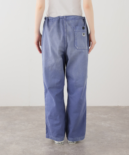 ワイドパンツ パンツ ATELLIER WELLS BY JOHNBULL フレンチワークイージーパンツ レディースの画像