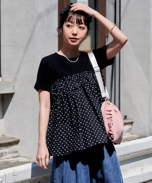eimy  istoire ビスチェドッキングTシャツ フリーサイズ FREAK'S STORE（フリークスストア） tシャツ ドットビスチェ