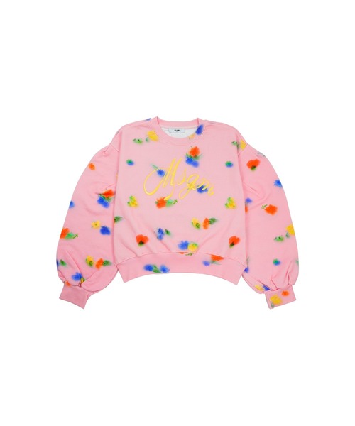 MSGM KIDS トレーナー フラワーペイント スウェットシャツ キッズ 子供 