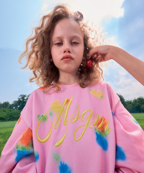 MSGM KIDS トレーナー フラワーペイント スウェットシャツ キッズ 子供 