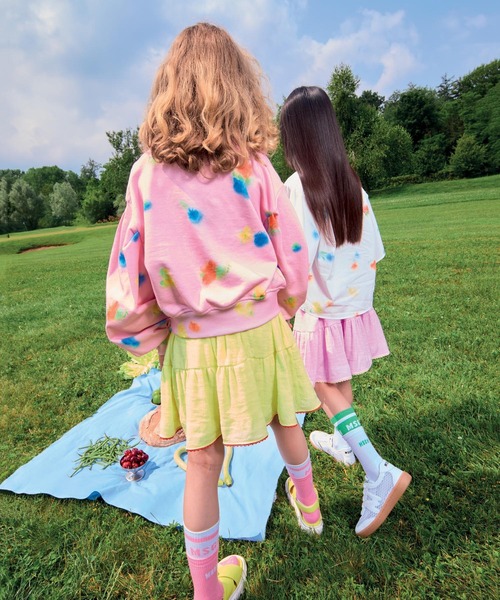MSGM KIDS トレーナー フラワーペイント スウェットシャツ キッズ 子供 