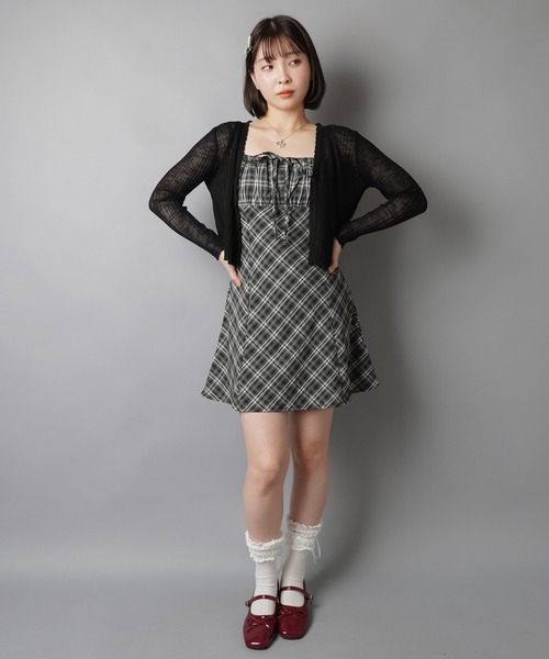 SPINNS（スピンズ） ワンピース ヒロイン級チェックキャミミニワンピ
