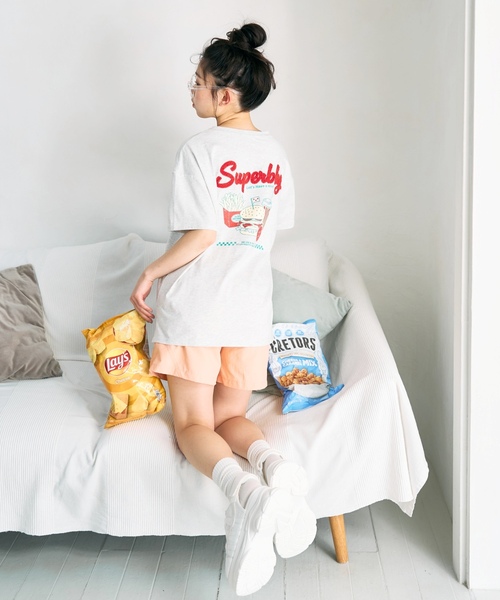 LOVETOXIC tシャツ 「綿100％」フードモチーフサガラルーズ半T キッズ