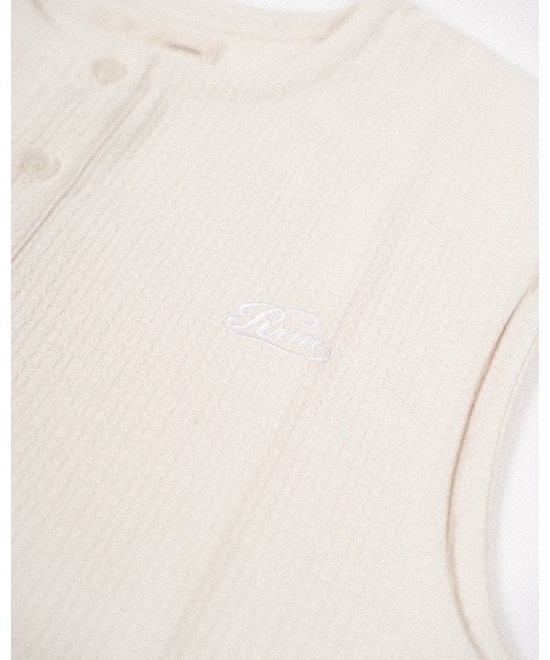 tシャツ ヘンリーネックワッフルノースリーブ メンズ_12
