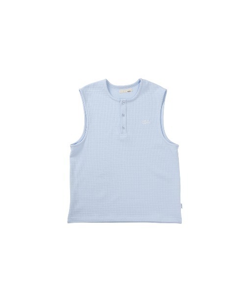 tシャツ ヘンリーネックワッフルノースリーブ メンズ_23