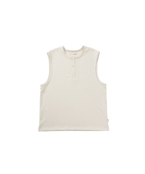 tシャツ ヘンリーネックワッフルノースリーブ メンズ_8
