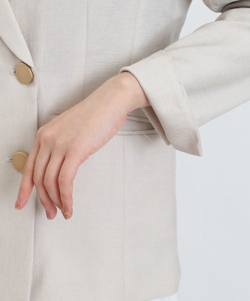 TRUDEA（トルディア） ジャケット テーラードジャケット 麻調 金釦 
