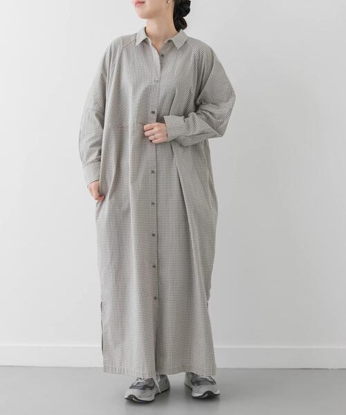 「FORK&SPOON」 シャツワンピース 1 グレー レディース_画像6