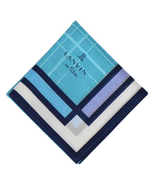 LANVIN en Bleu ハンカチ プリントハンカチ レディース メンズ