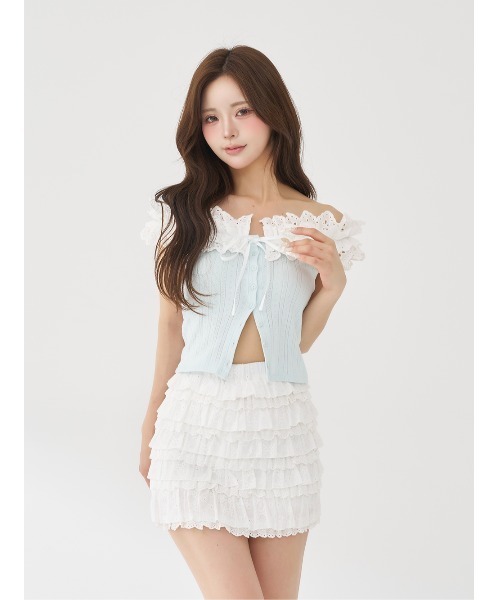Darich（ダーリッチ） オフショルコットンレーストップス レディース