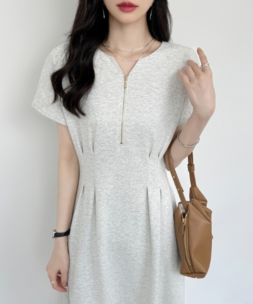 「COCOMOMO」 半袖ワンピース M ベージュ レディース_画像5