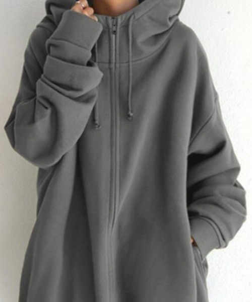 「cammie」 ジップアップパーカー M グレー レディース_画像3