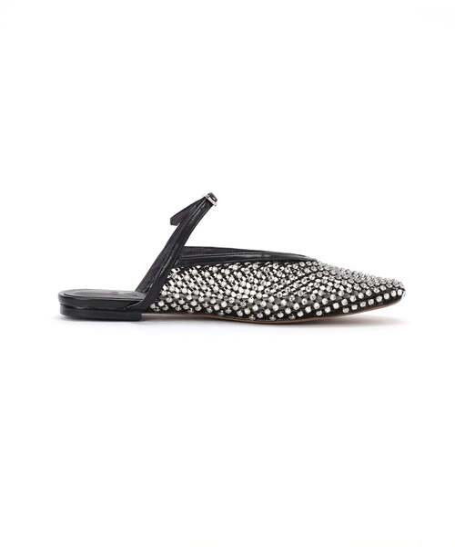 新品⭐︎完売したGRISEビジューネットミュール ブラックM FLAT（フラット） シューズ 「追加/WEB+一部店舗限定」GRISEビジュー