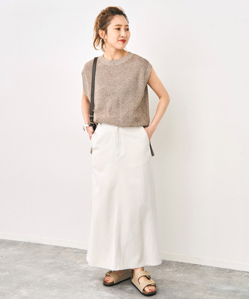 「Spick & Span」 ロングスカート 40 ベージュ レディース_画像4