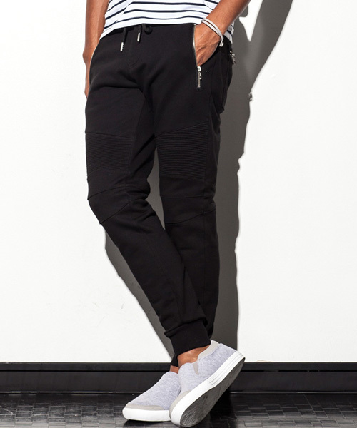 【新品】エイケイエムAKM パンツ ストレッチ ブラック 黒 切り替えデザインL AKM Contemporary エイケイエムコンテンポラリー ナイロン 4WAY