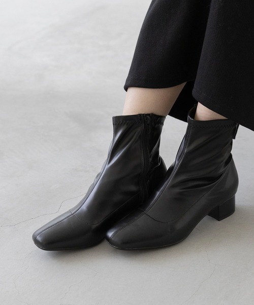 menue（メヌエ） ブーツ 3.5cmヒール ローヒール ストレッチブーツ