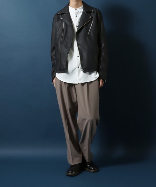 ジャケット ライダースジャケット Synthetic Leather Riders Jacket