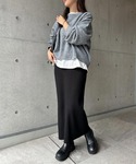 ロング スカート 「新色追加」リブニットロング...の詳細画像5