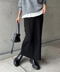 ロング スカート 「新色追加」リブニットロング...の詳細画像4