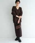 ロング スカート 「新色追加」リブニットロング...の詳細画像2