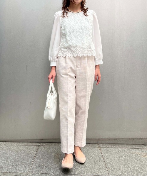 PICCIN パンツ スーツ 「セットアップ可能」綾織りツイード