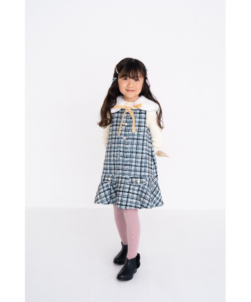 nino（ニノ） ジャンパースカート ミックスツイードジャンパースカート