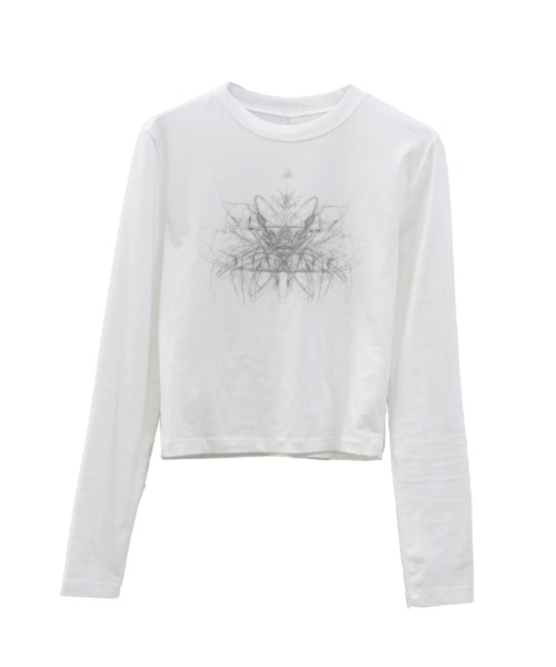 トップス unknown layered draped feather print tee unknown layered draped feather print tee
