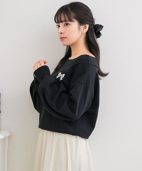 ボートネックスウェット 30%OFF【CAMBIO(カンビオ)】ボートネック7分袖スウェット(CMB