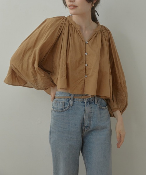 ブラウス シャツ Back long button ブラウス レディース