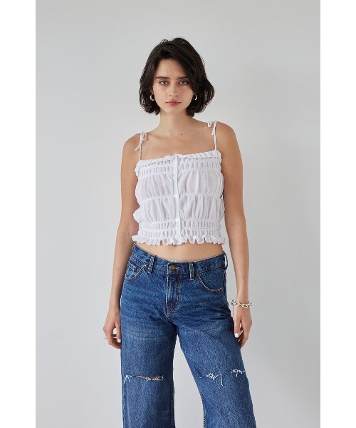 ALEXIA STAM キャミソール Shirring Knit Camisole