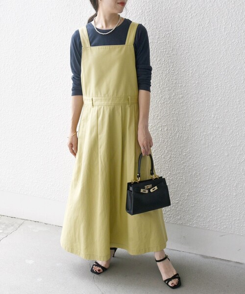 SHIPS any ジャンパースカート any:「洗濯機可能」チノ フレア