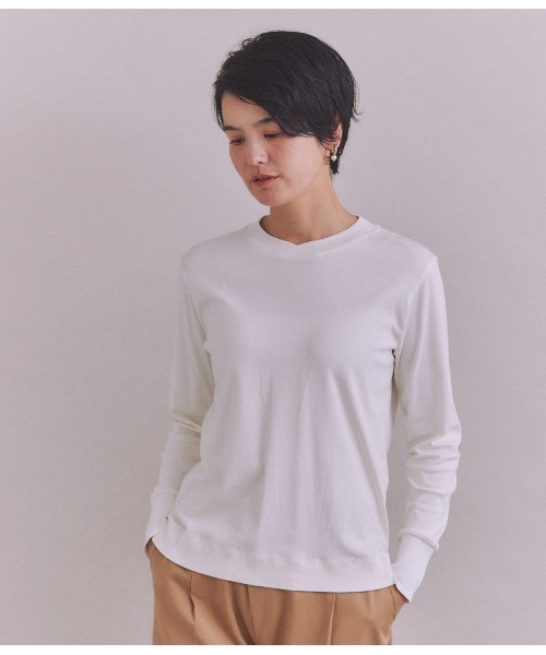 tシャツ 「LOTUS」Urtla High Gauge Rib 袖リブクロスネックプルオーバー レディース